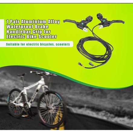 1 paire de poignées de guidon de frein étanches en alliage d'aluminium pour vélo électrique et scooter black