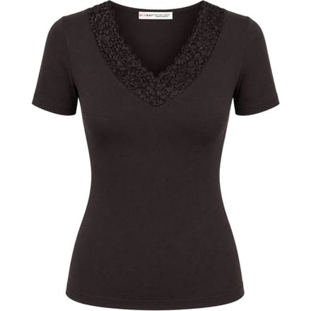 Kanten V-hals Slim Fit Blouse