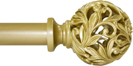 Gordijnstok - Vensterstang - Raamdecoratie - Uniek gesneden eindstukken - 46 tot 114 cm - Goud