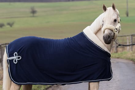 MASTER fleecedeken met teddy kraag - Navy - 155 cm