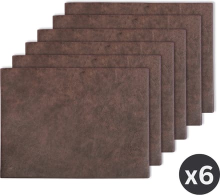 Placemat TROJA - SET/6 - kunstleer - 33x45 cm, coffee