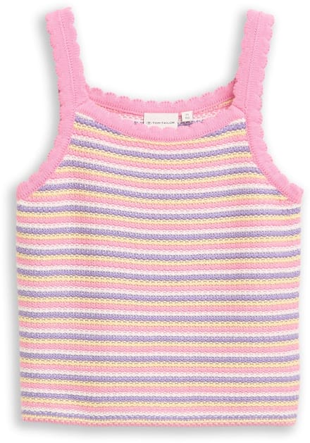 Tom Tailor - Top in gehaakte look - Maat 164 - multicolor knitted stripe