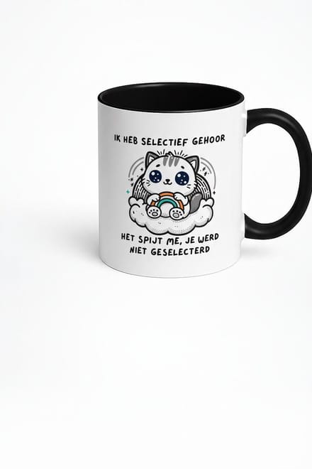 Ik Heb Selectief Gehoor Mok - Cadeau voor Kattenliefhebbers