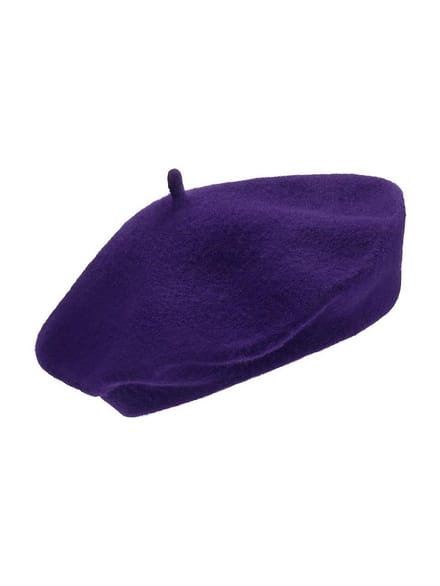 Baret 100% wol Van Peter Hahn paars