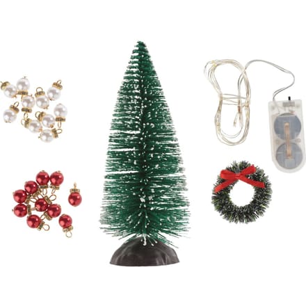 Kabouter set "Verlichte kerstboom & kerstboomkrans"