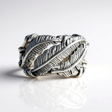 Cavill - Zilveren ring dames 925 sterling zilver - Geoxideerd Bladdesign - Vintage stijl veerring - Statement ring boho look - 22x21 mm