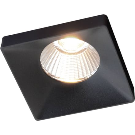 The Light Group GF design Squary inbouwlamp IP54 zwart 3.000 K