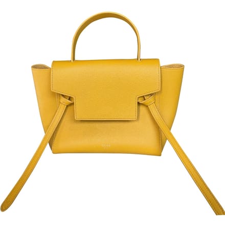 Celine Mini Riemen Tas in Geel Kalfsleer