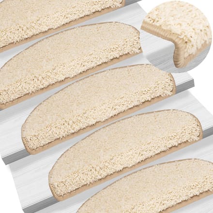vidaXL - Trapmatten - 15 - st - 65x21x4 - cm - Crème - Halfrond - Groot