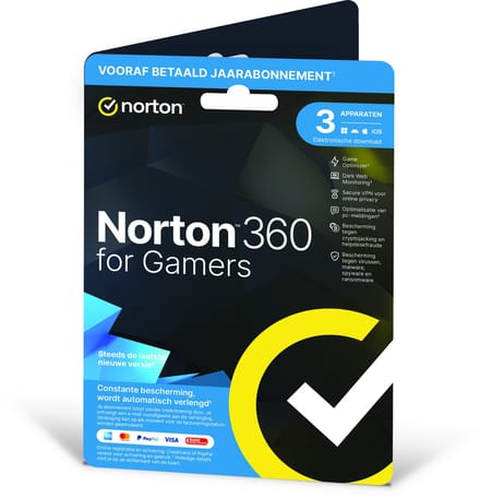 Norton 360 for Gamers 50GB - 1 Gebruiker/3 Devices - 12 Maanden