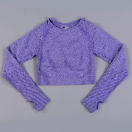 New Age Devi - "Long sleeve crop top - Paars - Medium"