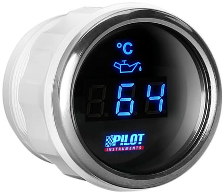 Zwarte digitale olietemperatuur meter - 52mm
