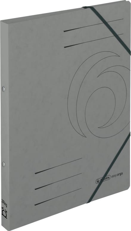 5 x Herlitz ringmap met elastoband - A4 - Karton Grijs - 50019434