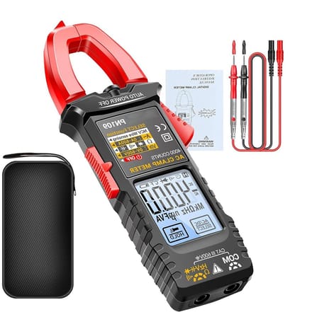 Tangmeter Multimeter - Stroomtang Detector - Elektriciteit Meten - Ingebouwde Zaklamp - 4000 Tellingen - Rood