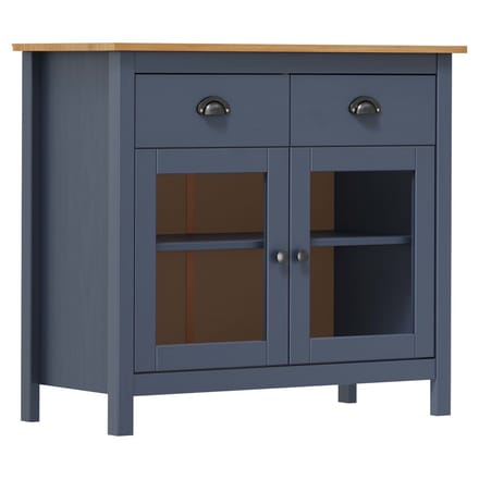 vidaXL - Dressoir - Hill - Range - 90x40x80 - cm - massief - grenenhout - grijs