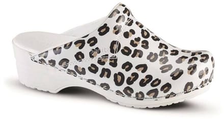 Sanita klomp Wildlife leopart open wit maat 40