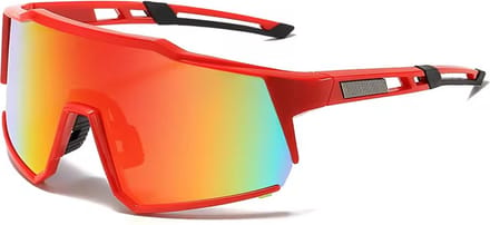 Sport Zonnebril - Fietsbril - Rood Frame - Goud Rode Lens