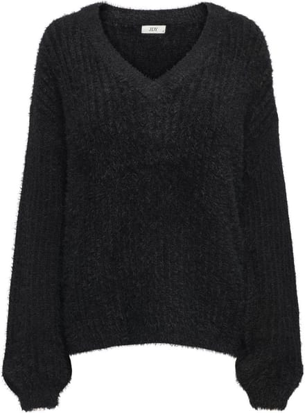 Jacqueline de Yong Trui Jdyjola Structure L/s V-neck Pull K 15328348 Black Dames Maat - M