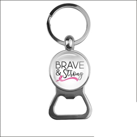 Bieropener Glas - Brave & Strong Pink Ribbon