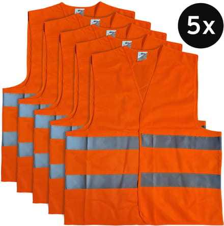 Mexxo Veiligheidshesje oranje - set van 5 - one size - reflecterend - 100% polyester