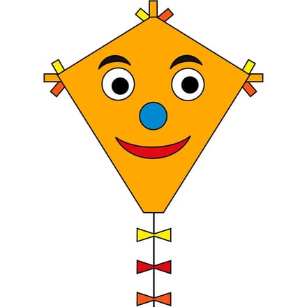 Invento Eenlijnskindervlieger Eddy Happy Face 45 X 50 Cm Oranje