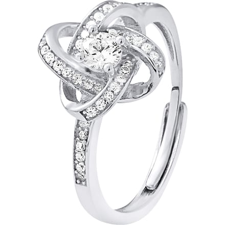 Zirkoniumoxide Knooppunt Ring Verstelbare Zilveren Sieraden 925 - Gift