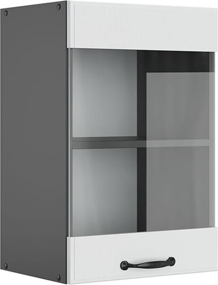 Vicco R-Line Glazen keukenkast – 40 cm Wit Landhuis