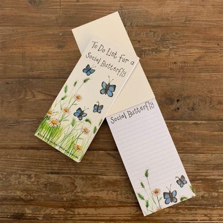 Alex Clark Magnetic Notepad or To-do list ~ Magnetisch Notitieblok Vlinders 'Social Butterfly'