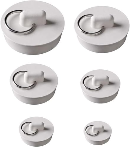 6x Universele Rubberen Afvoerstop Set voor Wastafel, Keuken en Bad - 23-40mm