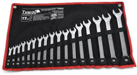 Tvardy 17-delige steeksleutelset - CRV staal - 8-32 mm - satijn afwerking - koud gesmeed
