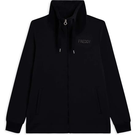 Dames hoodie met zijslitsen in velours Freddy