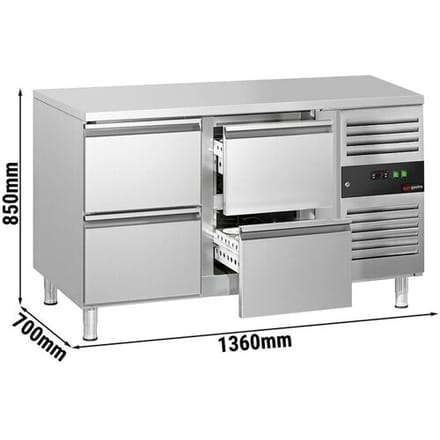 GGM Gastro Kühltisch ECO - 1360x700mm - mit 4 Schubladen