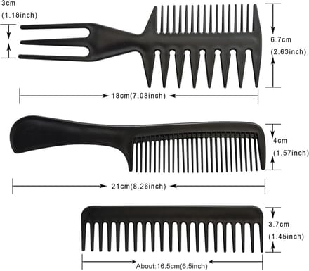 Zwarte Haarkammen Set (10 Stuks) - Ideaal voor Kappers, Knippen en Stijlen