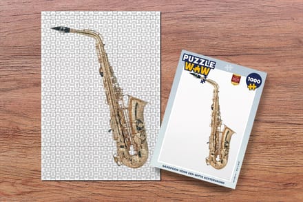 Puzzel Saxofoon voor een witte achtergrond - Legpuzzel - Puzzel 1000 stukjes volwassenen