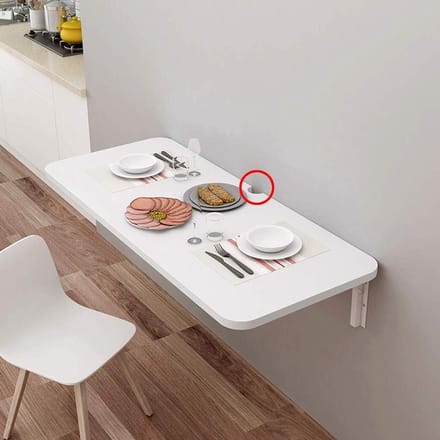 Klaptafel - Wandtafel Bureau - Ruimte Besparen - Met Kabelmanagement - Niet Gespecificeerd - Wit