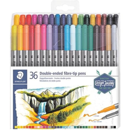 Kleurstift Staedtler 3200 dubbele punt fijn en ultrafijn assorti 36st