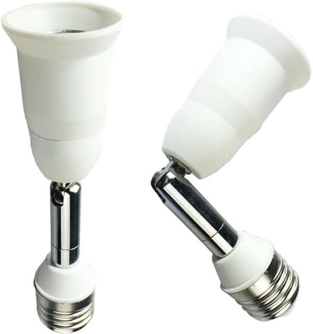 Set van 2 E27 naar E27 Verlengadapter van 14 cm voor LED-lampen - Verlenging, Adapter, Verlichting