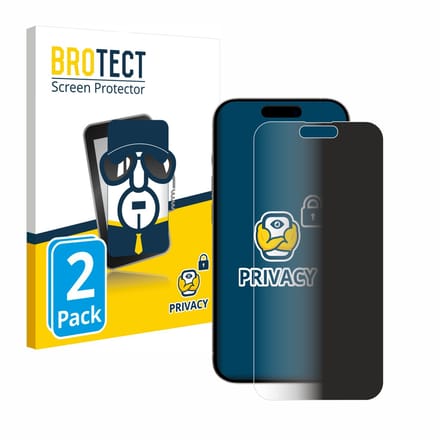 BROTECT - privacy screenprotector voor Apple iPhone 15 Plus - Folie Beschermfolie Blauwlichtfilter 2 Stuks