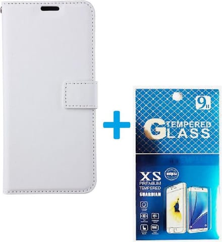 Portemonnee Book Case Hoesje + 2x Screenprotector Glas Geschikt voor: Nokia XR20 - wit