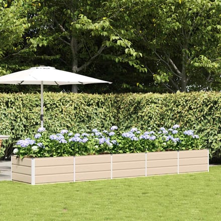 vidaXL - Plantenbak - Ivoor - 400 - x - 80 - x - 45 - cm - Staal