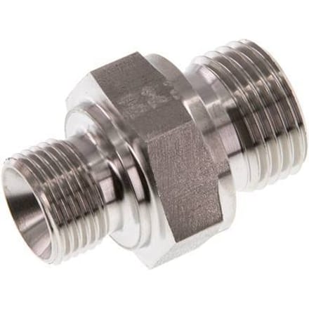 G 1/2'' x G 3/8'' RVS Borstnippel 400 Bar - Hydrauliek - FL2S-M-ST-012G-038G-I