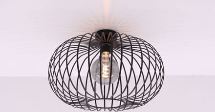 Plafondlamp - zwart metaal - 50cm