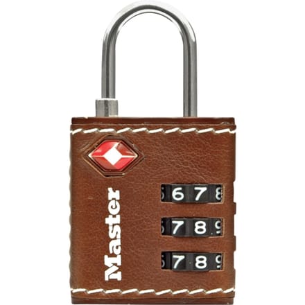 Hangslot Masterlock 3-cijfer combinatie TSA 30mm bruin leer