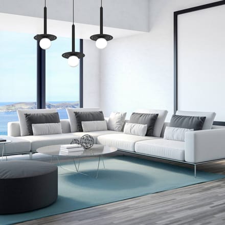 Eko-Light Hanglamp Futura, zwart/wit, 3-lamps