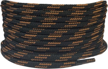 Wandel-/Bergschoen veters Zwart/Bruin 180cm - Rond