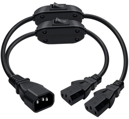 Koudeapparaatkabel met Schakelaar en Splitter - 10A/250V, 35 cm
