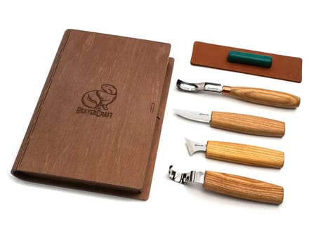 BeaverCraft Houtsnijset Lepels - 4-delige Set In Boekvorm