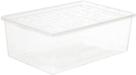Doos met deksel voor schoenen Plast Team 38x25.5x14.5cm transparant