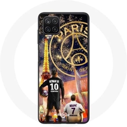 Coque pour Samsung Galaxy A12 PSG Neymar et Mbappé Joyeux noël