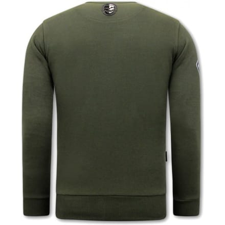 Heren Sweater met Print - Terror Mouse - Groen